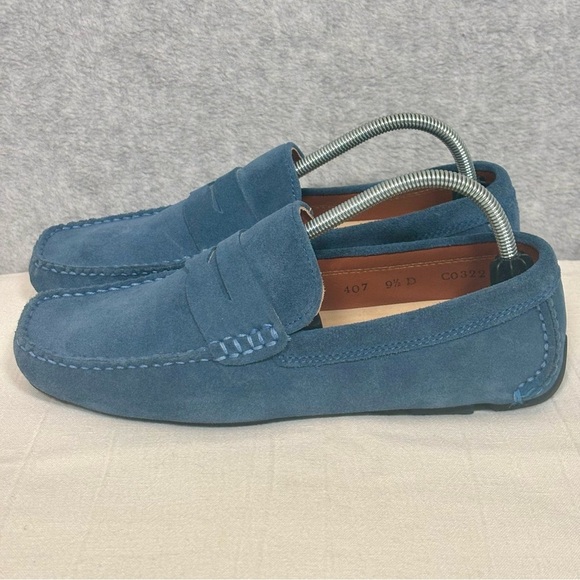 Hevias Navigator Slip-On Suede Driving Loafers Shoes-Blue-Men Size 9.5 D main image 5